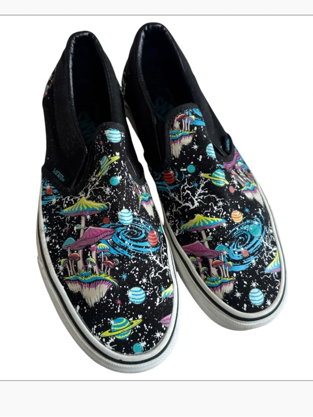 Vans Cosmic Glow classic canvas shoes glow in the dark mushroom galaxy print 9.5
